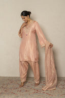 Soft peach Tissue Kurta Set