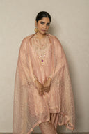 Soft peach Tissue Kurta Set