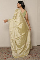 Mint Green Tissue Saree With Elegant Paisley