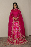 Regal Ghatchola Bandhej Silk Ghagra with Intricate Zardozi Work