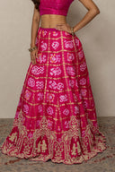 Regal Ghatchola Bandhej Silk Ghagra with Intricate Zardozi Work