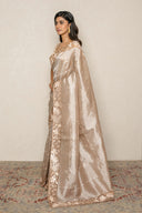 Regal Olive Gold Brocade Silk Saree