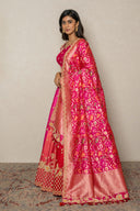 Rani Multicolor Shaded Raw Silk Zardozi Ghaghra Set
