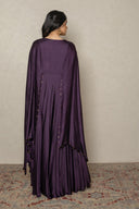 Dark Purple floor length with drop sleeves