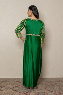 Green overlap ghatchola drape