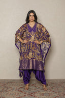 purple pichhwai print kaftan set