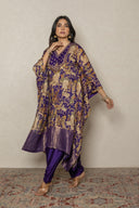 purple pichhwai print kaftan set