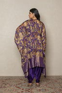 purple pichhwai print kaftan set