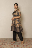 Black pichhwai print Indo-Western Dress with Zardozi Embroidery