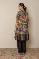 Black pichhwai print Indo-Western Dress with Zardozi Embroidery