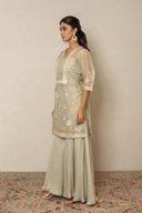 Sage Green gota Embroidered Kurta Set with Dupatta