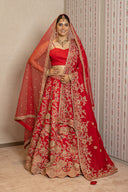 Red Silk Lehenga Set
