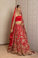 Red Silk Lehenga Set