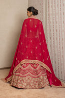 Coral Pink Zardozi Lehenga Set