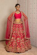 Pink Resham Ari Work Lehenga Set