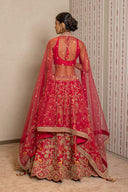 Pink Resham Ari Work Lehenga Set