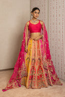 Multi Silk Kali Lehenga Set