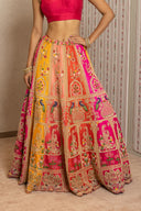 Multi Silk Kali Lehenga Set