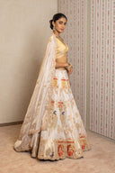Golden Tissue Peacock Lehenga Set