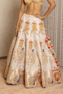 Golden Tissue Peacock Lehenga Set