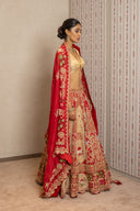Red Silk Pichwai Zardozi Lehenga Set