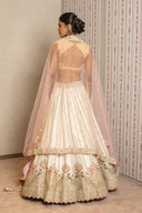 Off-White Silk Lehenga Set