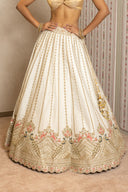 Off-White Silk Lehenga Set