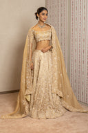 Golden Tissue Zardozi Lehenga Set