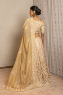 Golden Tissue Zardozi Lehenga Set