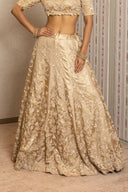 Golden Tissue Zardozi Lehenga Set
