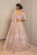 Pink Silk Zardozi Lehenga Set