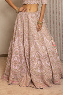 Pink Silk Zardozi Lehenga Set