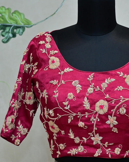 Golden Tissue Lehenga with Embroidery image 3