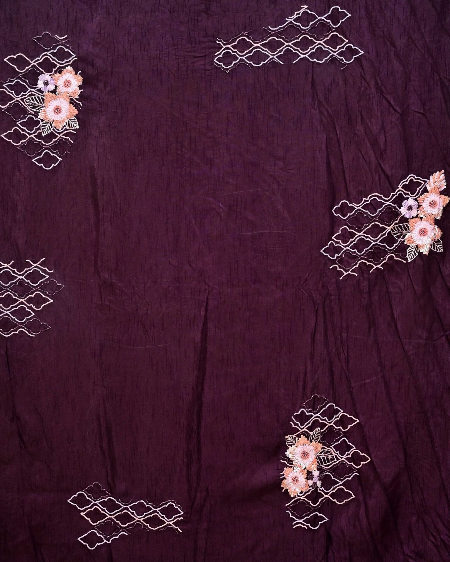 Dark Wine Organza Saree image 5