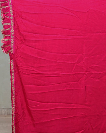 Pink Ghatchola Saree with Frill Border image 5