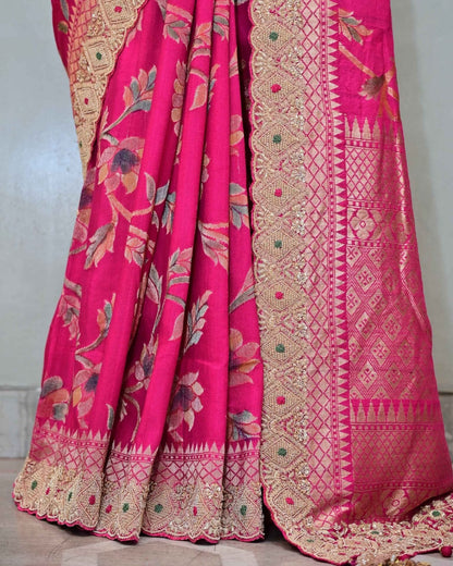 Rani Munga Tassar Saree image 4