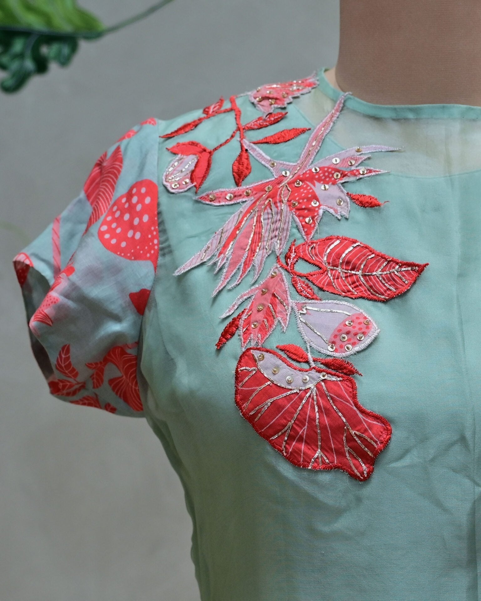 Indo-Western Two-Piece Set with Printed Dhoti image 1