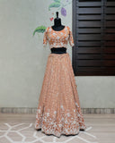 Copper Tissue Lehenga with Sequin Work image 1