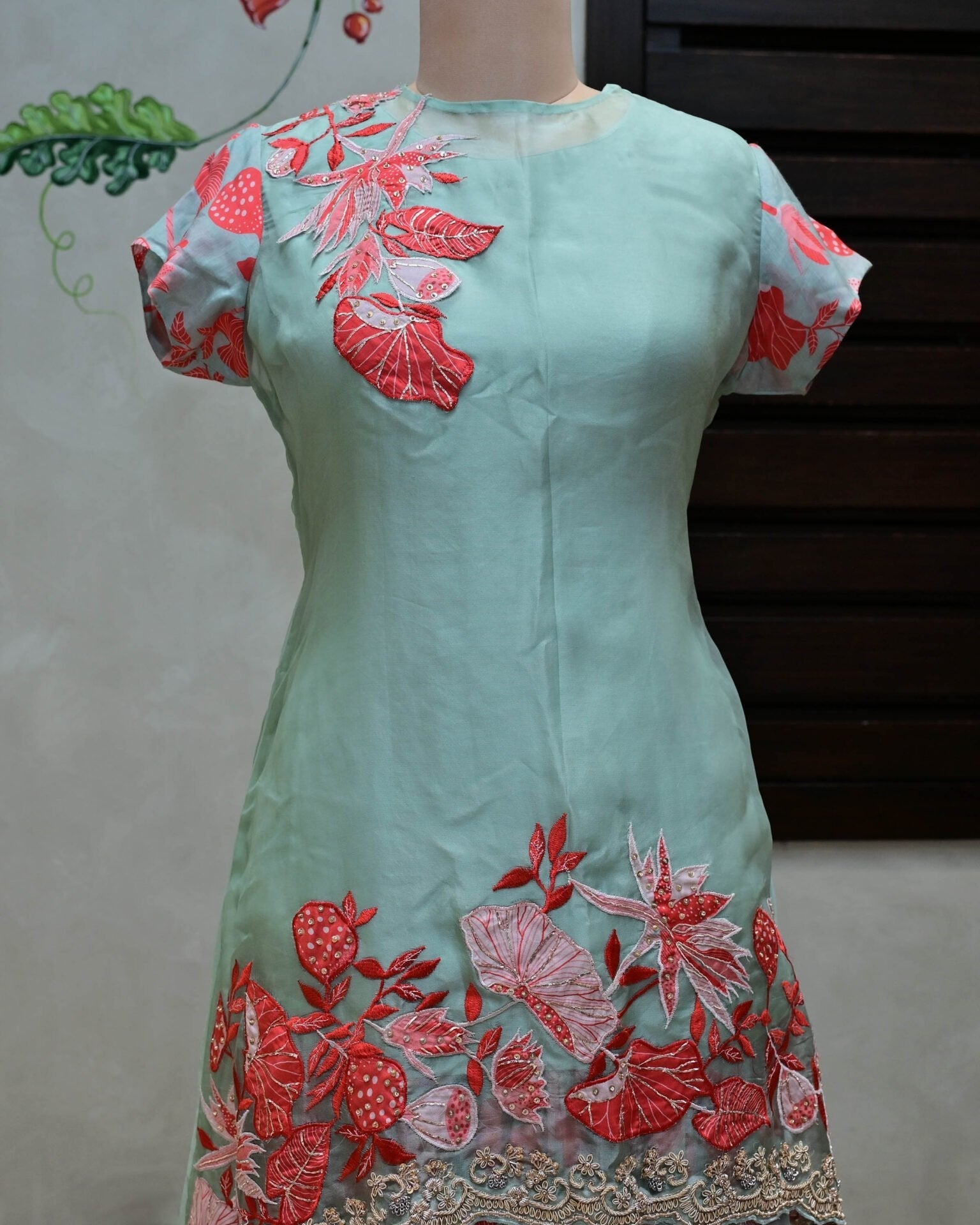 Indo-Western Two-Piece Set with Printed Dhoti image 2