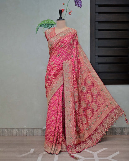 Rani Bandhani Saree image 0