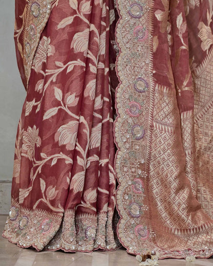 Falsa Tissue Khaddi Saree image 4