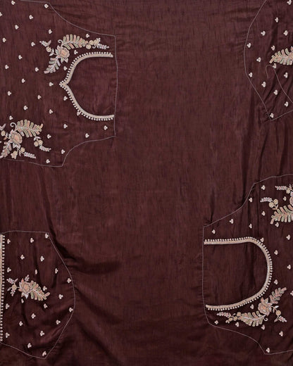 Brown Organza Jaal Saree image 5