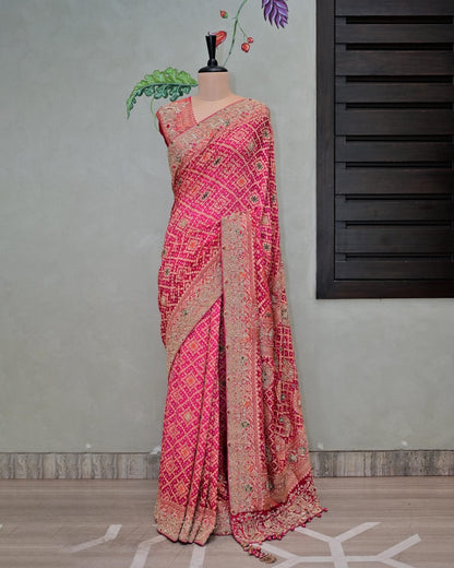 Rani Bandhani Saree image 1