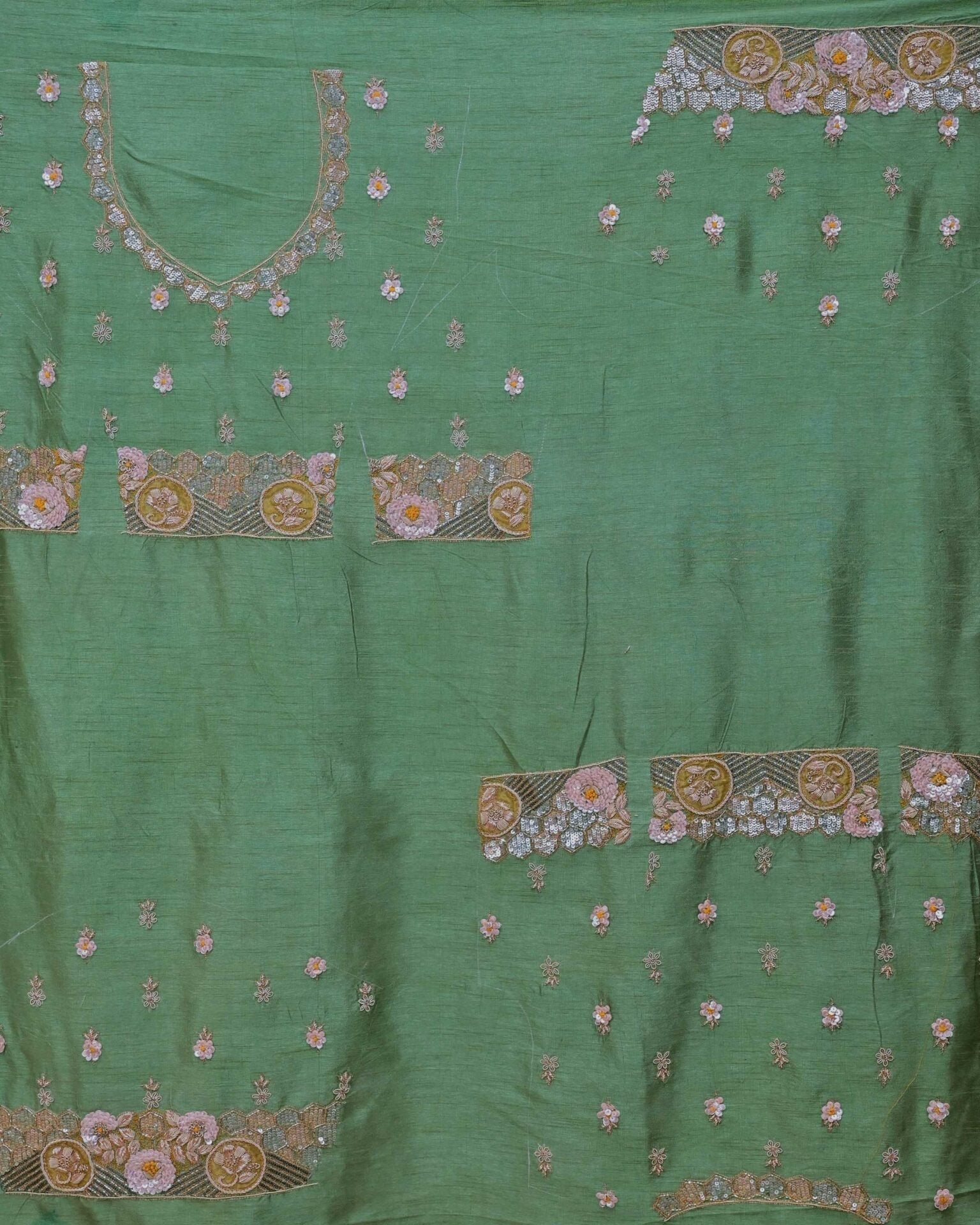 Yellow Tissue Saree with Sequence and Cutdana Work image 5