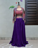 Modal Silk Skirt with Benarasi Bustier & Jacket image 0