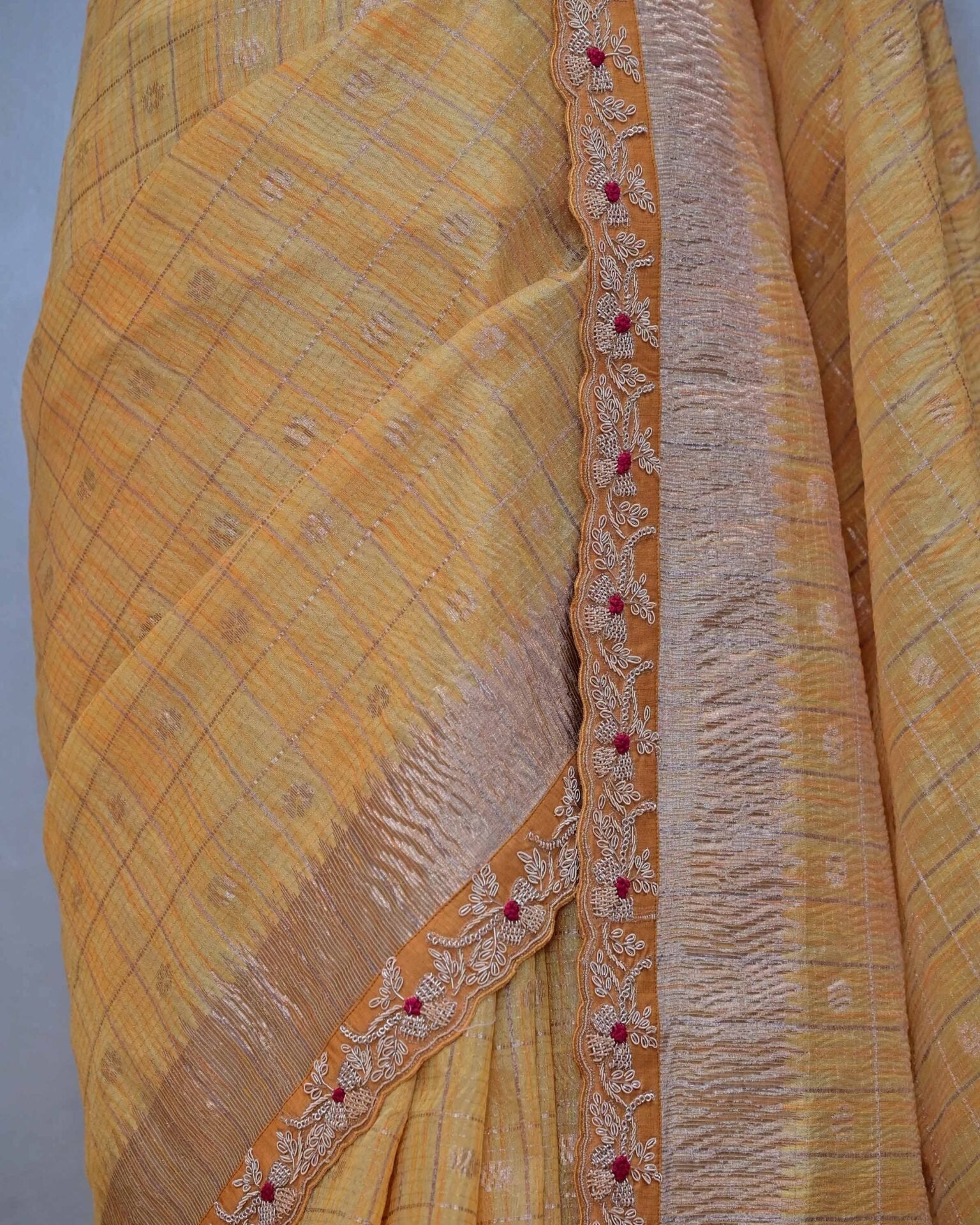 Yellow Handloom Saree image 3