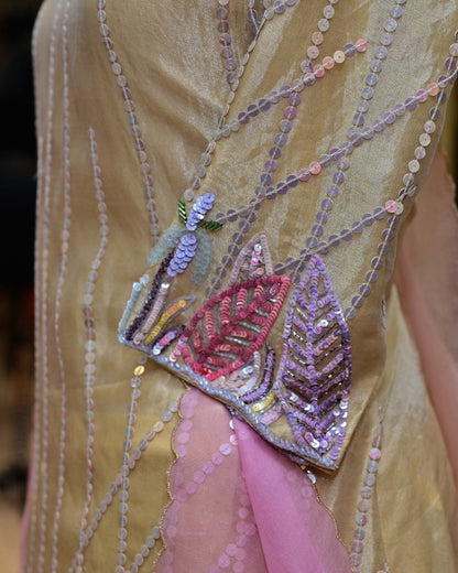 Lemon Yellow Suit with Sequin Embroidery image 3