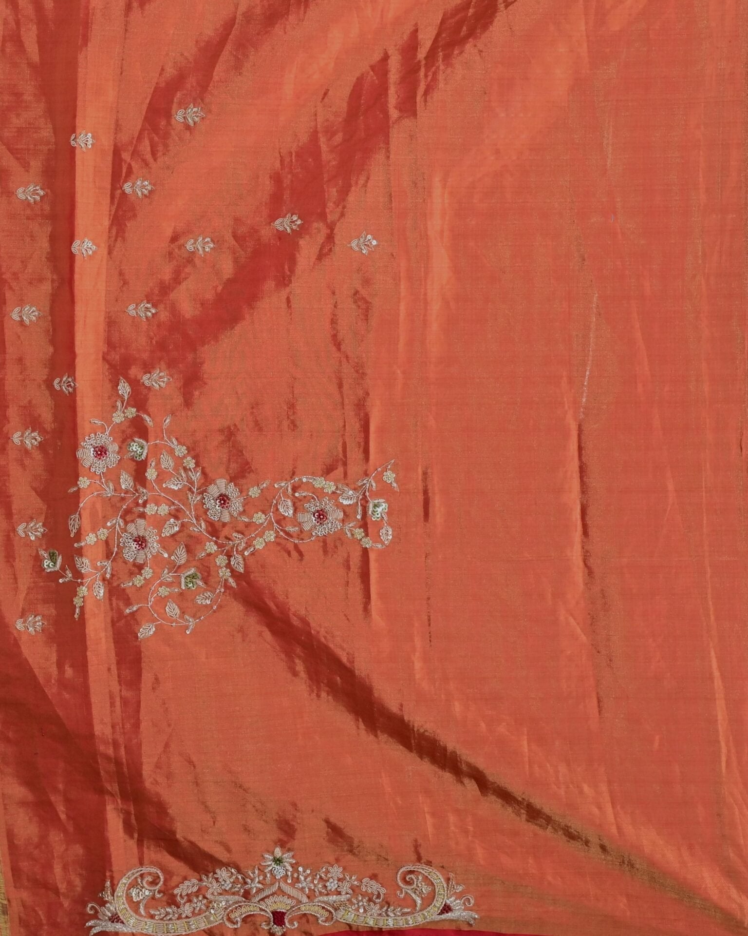 White Tissue Patola Saree image 6